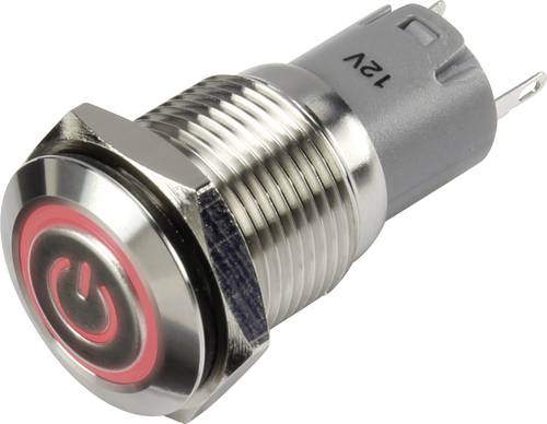 TRU Components 1303024 LAS2GQF-11ZET/R/12V/S/P Druckschalter 48 V/DC 2A 1 x Ein/Ein rastend Rot IP65 von TRU Components