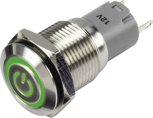 TRU Components 1303025 LAS2GQF-11ZET/G/12V/S/P Druckschalter 48 V/DC 2A 1 x Ein/Ein rastend Grün IP von TRU Components