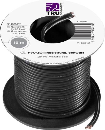 TRU Components 1565082 Litze 2 x 0.75mm² Schwarz 10m von TRU Components