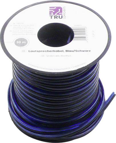 TRU Components 1565745 Lautsprecherkabel 2 x 0.80mm² Blau, Schwarz 30m von TRU Components