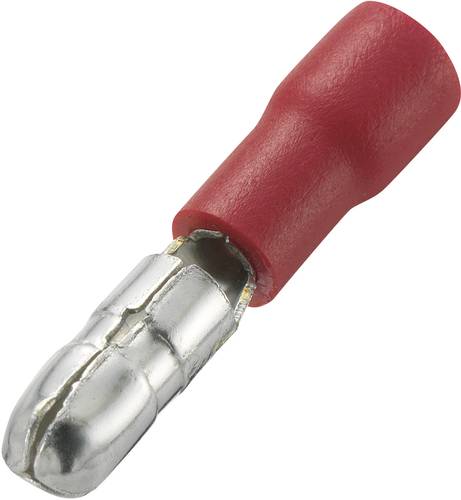 TRU Components 1572193 Rundstecker 0.50mm² 1mm² Stift-Ø: 4mm Teilisoliert Rot 100St. von TRU Components