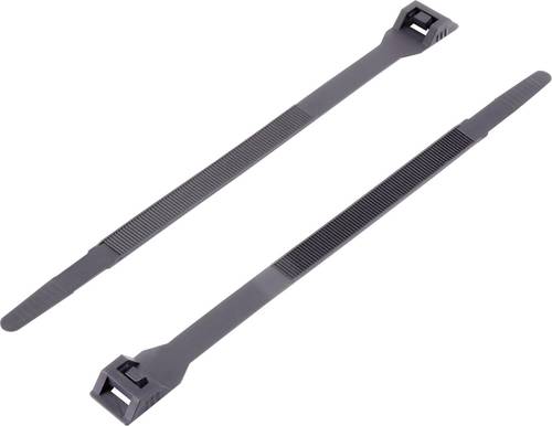 TRU Components 1592784 TC-DK-360BK203 Kabelbinder 360mm 9mm Schwarz mit Doppelkopf von TRU Components