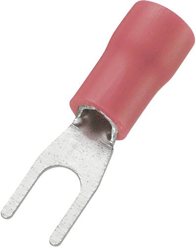TRU Components 745224 Gabelkabelschuh 0.50mm² 1.50mm² Loch-Ø=3.2mm Teilisoliert Rot 100St. von TRU Components