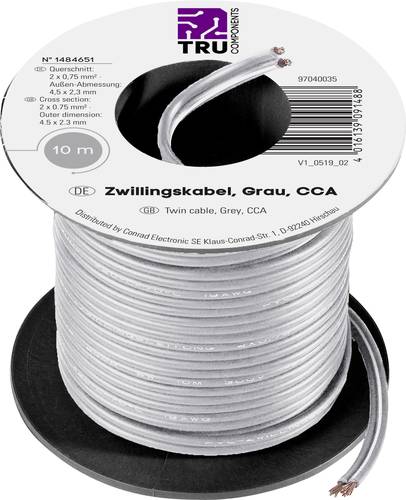 TRU Components 93030c503 Litze 0.75mm² Grau 10m von TRU Components