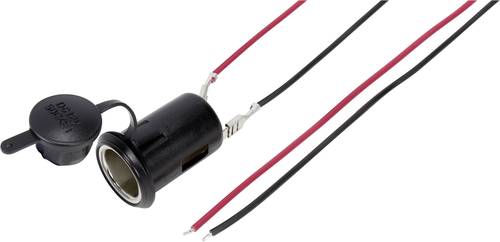 TRU Components Kfz-Buchse mit Schutzkappe Belastbarkeit Strom max.=10A 12 V/DC von TRU Components