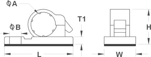 TRU Components TC-12JR-S203 Befestigungssockel selbstklebend 1593030 Bündel-Ø-Bereich 17mm (max) S von TRU Components