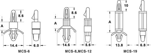 TRU Components TC-MCS19203 Platinenhalter Polyamid Abstandsmaß 19mm von TRU Components