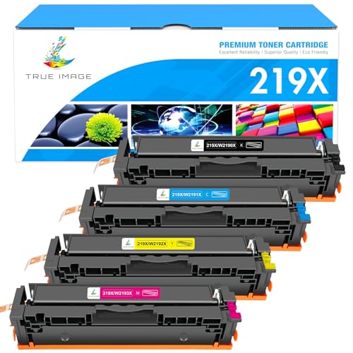219X 219A MFP 3302FDWG Toner: Kein Chip Kompatible Ersatz für HP 219X 219A Color Laserjet Pro MFP 3302FDWG 3302SDWG 3302FDNG 3202DN 3202DW 3302FDW 3302SDW 3302FDN - Schwarz Cyan Magenta Gelb 4 Pack von TRUE IMAGE