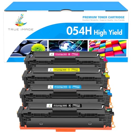 TRUE IMAGE 054H 054 Kompatibel für Canon 054H 054 Toner Cartridge i-SENSYS MF643Cdw MF645Cx MF641Cw LBP623Cdw LBP621Cw MF642Cdw MF644Cdw LBP622Cdw MF640C (Schwarz Cyan Gelb Magenta, 4er-Pack) von TRUE IMAGE