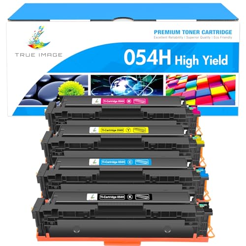 TRUE IMAGE 054H 054 Kompatibel für Canon 054H Toner 054 Cartridge 054H i-SENSYS MF643Cdw MF645Cx MF641Cw LBP623Cdw LBP621Cw MF642Cdw MF644Cdw LBP622Cdw MF640C (Schwarz Cyan Gelb Magenta, 4er-Pack) von TRUE IMAGE