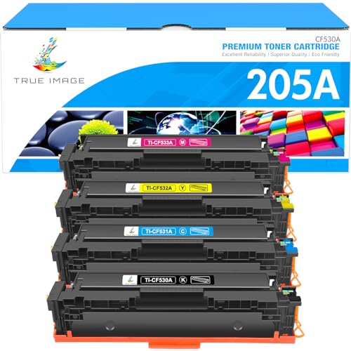 TRUE IMAGE Kompatibel Tonerkartusche als Ersatz für HP 205A MFP M181fw Toner Color LaserJet Pro M180n M180nw M154a M154nw M181 M180 M154 CF530A CF531A CF532A CF533A (Schwarz Cyan Gelb Magenta, 4-Pack) von TRUE IMAGE