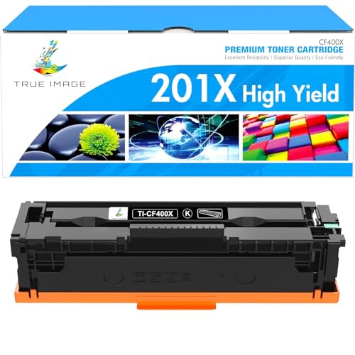 TRUE IMAGE Kompatibel für HP 201X Toner 201A CF400X CF400A für M277dw Color Laserjet Pro MFP M252dw M277n M277 M274n M252n M277c6 M252 M274 ( 1-Pack, Schwarz ) von TRUE IMAGE