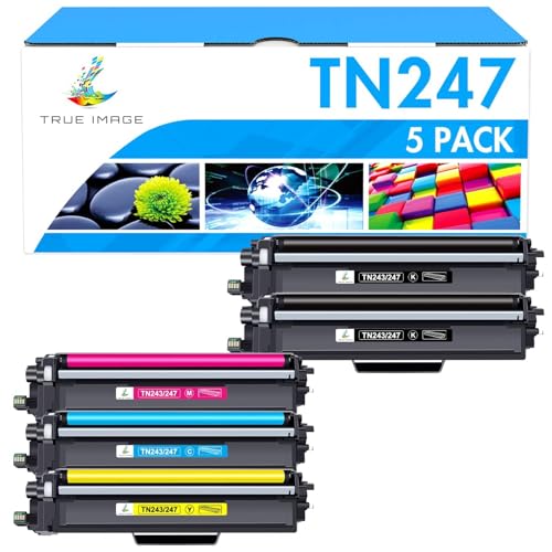 TRUE IMAGE TN-243CMYK TN247 Kompatibel als Ersatz Toner für Brother MFC L3750CDW TN-243 TN-247 TN243 MFC-L3750CDW DCP-L3550CDW MFC-L3770CDW HL-L3210CW HL-L3230CDW MFC-L3710CW MFC-L3730CDN 5er-Pack von TRUE IMAGE