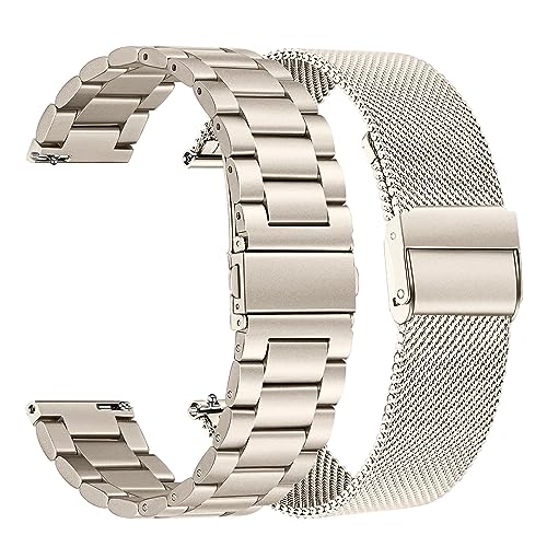 TRUMiRR Kompatibel mit Samsung Galaxy Watch 7/Galaxy Watch 6 40mm/Watch 5 40mm Armband, 20mm Gewebte Edelstahl Uhrenarmband Metall Armband für Galaxy Watch 7 6 5 40mm von TRUMiRR