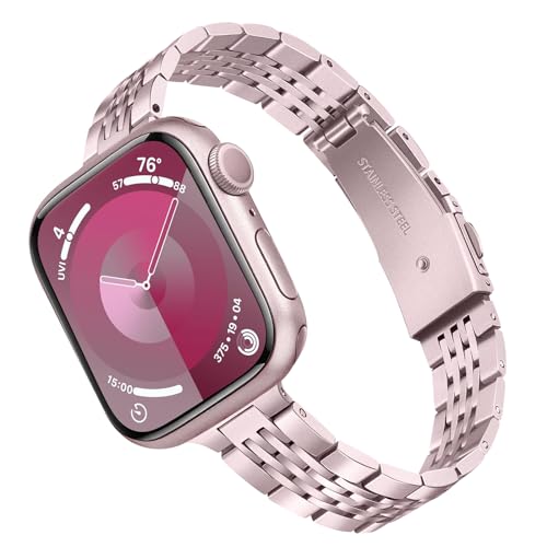 TRUMiRR Ersatz für Apple Watch 10 42mm/Apple Watch Series 9 8 7 41mm Armband, Edelstahl Uhrenarmband Metall Armband für iWatch Series 9 8/Apple Watch SE (2.Gen) Series 7 6 5 4 3 2 1 40mm 38mm von TRUMiRR