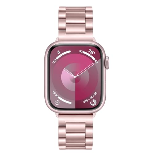 TRUMiRR Ersatz für Apple Watch 10 46mm/Apple Watch 9 8 7 45mm/SE(2.Generation) 44mm Armband, Mesh Gewebte Edelstahl Uhrenarmband Metall Armband für iWatch SE Series 10 9 8 7 6 5 4 von TRUMiRR