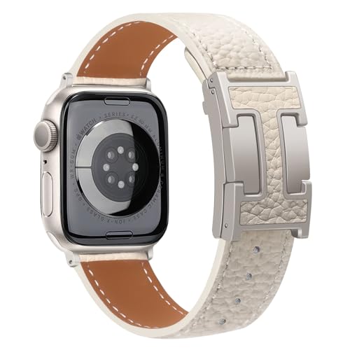 TRUMiRR Ersatz für Apple Watch SE (2nd Gen) Armband 40mm Frauen, Leder Armband Magnetisch Schließe Uhrenarmband für iWatch Series 10 42mm / 9 8 7 6 5 4 3 2 1 41mm 40mm 38mm von TRUMiRR