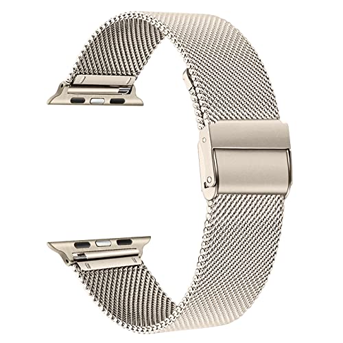 TRUMiRR Ersatz für Apple Watch Series 9 8 7/SE 2 Gen/Series 6 38mm 40mm 41mm Armband, Mesh Gewebte Edelstahl Uhrenarmband Metall Armband für iWatch Apple Watch SE Series 9 8 7 6 5 4 3 2 1 Frauen von TRUMiRR