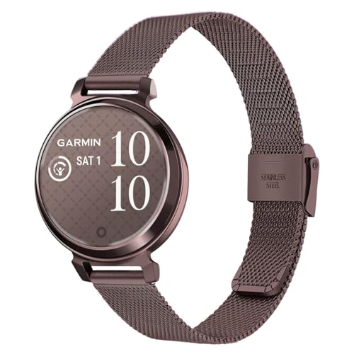 TRUMiRR Ersatz für Garmin Lily 2 Frauen Armband, Mesh Edelstahl Metall Armband Creme Gold Sport Uhrenarmband für Garmin Lily 2 Nur von TRUMiRR