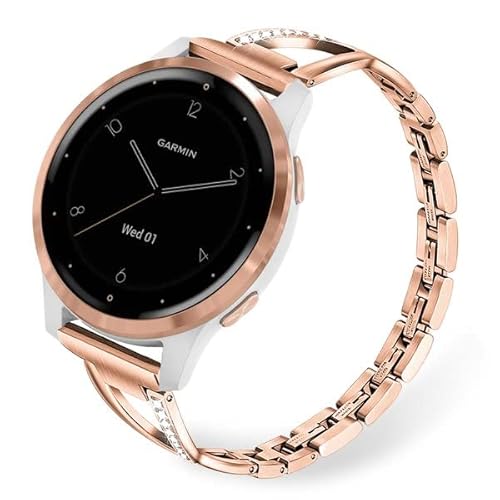 TRUMiRR Ersatz für Garmin Venu 3S/Venu 2S/Vivoactive 4S/Vivomove 3S Damen Armband,18mm Metall Masche Edelstahl Uhrenarmband Ersatzband für Fossil Damen Q Venture HR Gen 4/Gen 3,Withings Steel HR 36mm von TRUMiRR