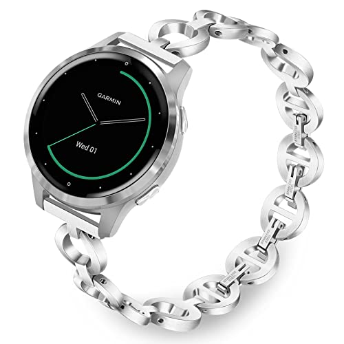 TRUMiRR Ersatz für Garmin Venu 3S/Venu 2S/Vivoactive 4S/Vivomove 3S Armband Damen,18mm Masche Edelstahl Uhrenarmband Metall Ersatzband für Withings ScanWatch 38mm,Withings Steel HR 36mm von TRUMiRR