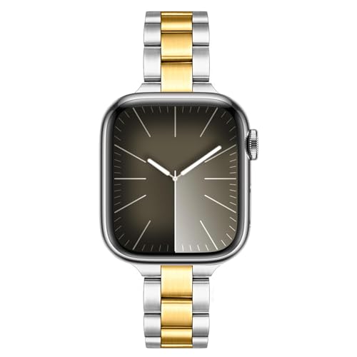 TRUMiRR Kompatibel mit Apple Watch Armband Series 10 42mm 41mm 40mm 38mm, Mesh Gewebte Edelstahl Uhrenarmband Metall Armband für Apple Watch SE(2.Gen)/iWatch Serie 9 8 7 6 5 4 3 2 1, 41mm 40mm 38mm von TRUMiRR