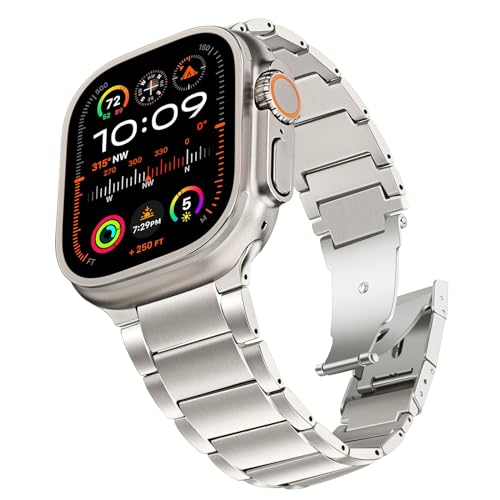 TRUMiRR 49mm 46mm 45mm 44mm 42mm(Serie 3 2 1) Kompatibel mit Apple Watch Titan Armband, Edelstahl Gliederarmband Ersatzarmbänder Geeignet für iWatch Ultra 2/Ultra, Series 10/9/8/7/6/5/4/3/2/1/SE TRUMiRR 49mm 46mm 45mm 44mm 42mm(Serie 3 2 1) Kompatibel mit Apple Watch Titan Armband, Edelstahl Gliederarmband Ersatzarmbänder Geeignet für iWatch Ultra 2/Ultra, Series 10/9/8/7/6/5/4/3/2/1/SE von TRUMiRR