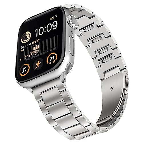 TRUMiRR Titan Armband Ersatz für Apple Watch 9 8 Armband 41mm/Watch 7 41mm/Apple Watch SE(2.Generation) 40mm, Titan Uhrenarmband Metall Armband für iWatch SE Series 9 8 7 6 5 4 3 2 1 41mm 40mm 38mm von TRUMiRR