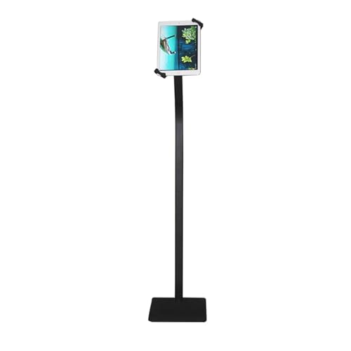 TRUNXUCL Kommerzieller Tablet Bodenständer mit Diebstahlsicherung, Tabletständer mit Robuster Basis, Tablet Halterung, Tablethalter(Black,7~10.5inch) von TRUNXUCL