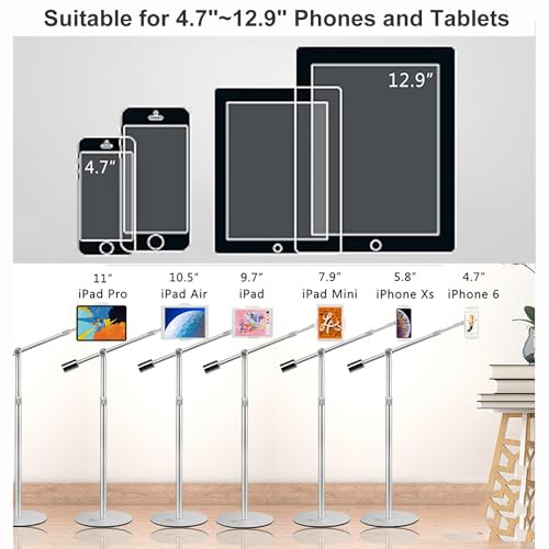 TRUNXUCL Tablet Bodenständer, Tablet Ständer Höhenverstellbar, Handy Stand, Ebook Halterung mit Robustem Fuß TRUNXUCL Tablet Bodenständer, Tablet Ständer Höhenverstellbar, Handy Stand, Ebook Halterung mit Robustem Fuß von TRUNXUCL
