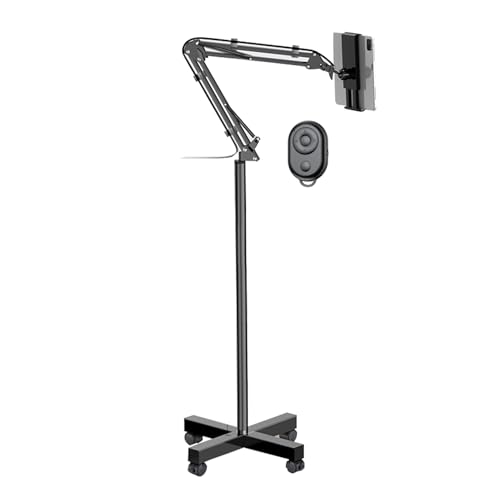 TRUNXUCL Tablet Bodenständer Höhenverstellbar, Ebook Ständer mit Fernbedienung Zum Umblättern, Handy Halterung mit Rollen TRUNXUCL Tablet Bodenständer Höhenverstellbar, Ebook Ständer mit Fernbedienung Zum Umblättern, Handy Halterung mit Rollen von TRUNXUCL