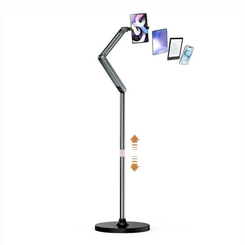 TRUNXUCL Tablet Bodenständer Höhenverstellbar, Ständer für Zwei Smartphones, E-Reader Halterung mit 360° Drehbaren Armen TRUNXUCL Tablet Bodenständer Höhenverstellbar, Ständer für Zwei Smartphones, E-Reader Halterung mit 360° Drehbaren Armen von TRUNXUCL