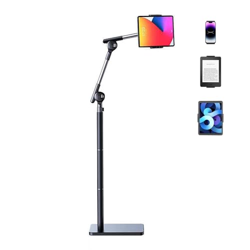 TRUNXUCL Tablet Ständer Höhenverstellbar, E-Reader Ständer mit 360° Dreharm, Handy Stand, Tablet Halterung(Black) von TRUNXUCL