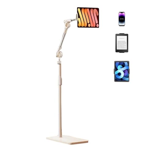 TRUNXUCL Tablet Ständer Höhenverstellbar, E-Reader Ständer mit 360° Dreharm, Handy Stand, Tablet Halterung(White) von TRUNXUCL