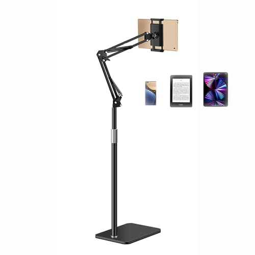 TRUNXUCL Tablethalter mit 180°Klapp Und 360° Dreharm, Tablet Ständer Höhenverstellbar, Handy Stand, Ebook Halterung, Tablet Stand(Black) von TRUNXUCL