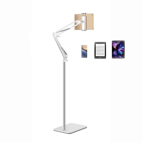 TRUNXUCL Tablethalter mit 180°Klapp Und 360° Dreharm, Tablet Ständer Höhenverstellbar, Handy Stand, Ebook Halterung, Tablet Stand(White) von TRUNXUCL