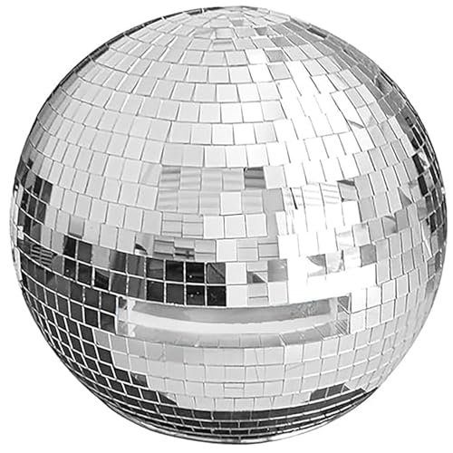 Discoball-Helm, silberfarbener Glitzerball, Spiegelball-Helm, Design-Discokugel für Nachtclubs, Partys, DJs, Bühnen und Hochzeiten (ohne Beleuchtung, 30 cm) von TRYGGT