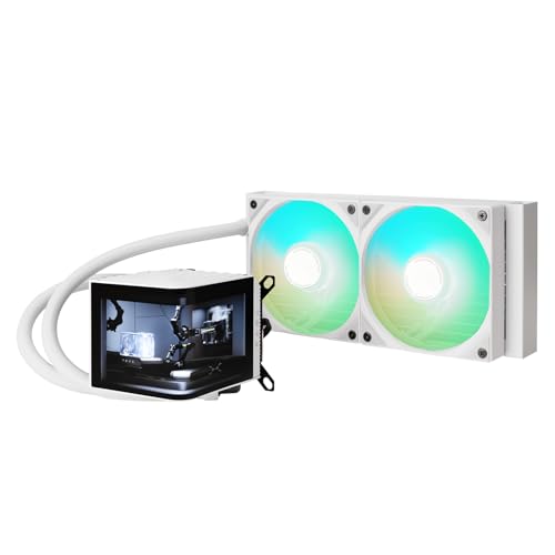 TRYX Panorama 240 ARGB Weiß 240mm AIO 6,5" AMOLED Curved Display mit 3D-anamorphem Effekt Anpassbarer AIO-Kühler 240mm Asetek 8. Gen 280W TDP ARGB-Lüfter Intel LGA 1851/1700/1200/115X AMD AM5/AM4 von TRYX