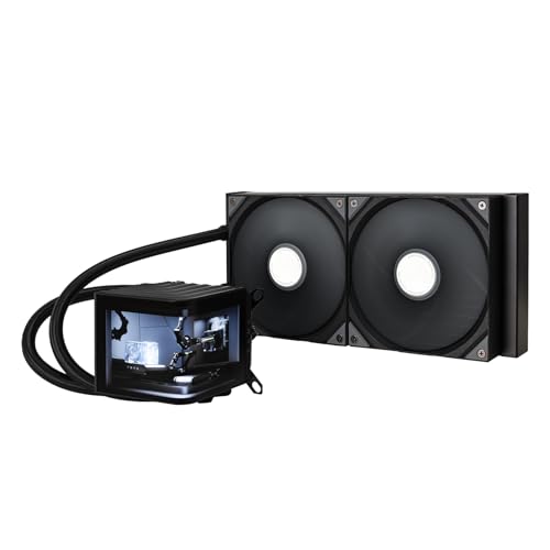 TRYX Panorama 280 ARGB Schwarz 280mm AIO 6,5" AMOLED Curved Display mit 3D-anamorphem Effekt Anpassbarer AIO-Kühler 280mm Asetek 8. Gen 300W TDP ARGB-Lüfter Intel LGA 1851/1700/1200/115X AMD AM5/AM4 von TRYX