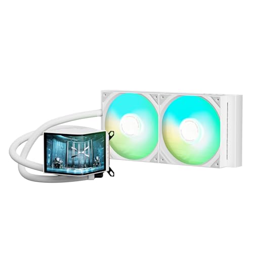 TRYX Panorama 280 ARGB Weiß 280mm AIO 6,5" AMOLED Curved Display mit 3D-anamorphem Effekt Anpassbarer AIO-Kühler 280mm Asetek 8. Gen 300W TDP ARGB-Lüfter Intel LGA 1851/1700/1200/115X AMD AM5/AM4 von TRYX