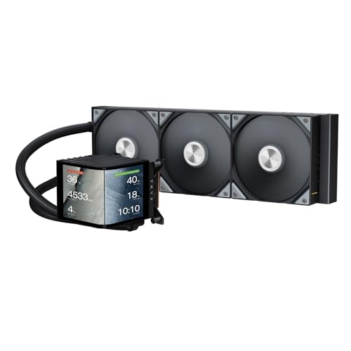 TRYX Panorama 360 ARGB Schwarz 360mm AIO Wasserkühlung | 6,5'' AMOLED Curved Screen mit 3D-Anamorphic-Effekt – 320 W TDP – Magnetische Performance-Lüfter – für Intel- & AMD-CPUs TRYX Panorama 360 ARGB Schwarz 360mm AIO Wasserkühlung | 6,5'' AMOLED Curved Screen mit 3D-Anamorphic-Effekt – 320 W TDP – Magnetische Performance-Lüfter – für Intel- & AMD-CPUs von TRYX