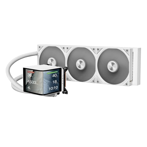 TRYX Panorama 360 ARGB Weiß 360mm AIO Wasserkühlung | 6,5'' AMOLED Curved Screen mit 3D-Anamorphic-Effekt – 320 W TDP – Magnetische Performance-Lüfter – für Intel- & AMD-CPUs TRYX Panorama 360 ARGB Weiß 360mm AIO Wasserkühlung | 6,5'' AMOLED Curved Screen mit 3D-Anamorphic-Effekt – 320 W TDP – Magnetische Performance-Lüfter – für Intel- & AMD-CPUs von TRYX