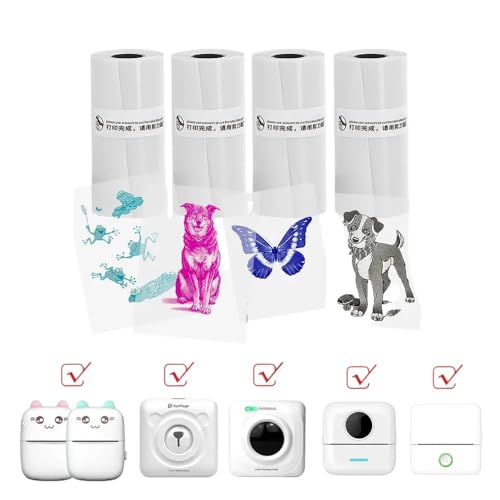 Klar glänzend selbst klebendem Wärmepapier Kompatibel mit thermische Drucker-kompatibel mit 57x25mm Beschriftungen Cyan Pink Blue Black Farben Kompatibel mit Sammelalbumnoten(1 Roll Blue On Clear) von TRyYCB