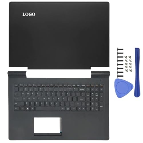 Laptop-Gehäuse, LCD-Rückseite/Frontblende/Scharniere/Handballenauflage-Tastatur/Unterseite, kompatibel mit 700-15 700-15ISK E520-15IKB(with Keyboard AC) von TRyYCB