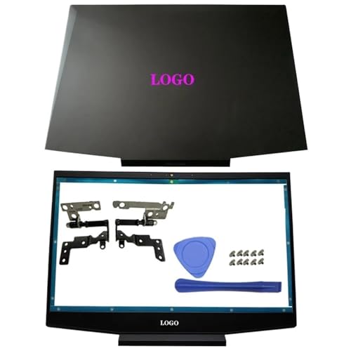 Lila LCD-Rückabdeckung, vordere Blendenscharniere, Handballenauflage und unteres Gehäuse, kompatibel mit 15-DK-Laptop-Modellnummern L56914-001, L57593-001, L65255-001(AB Hinges) von TRyYCB