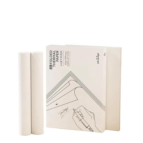 Peripage A4 Thermalpapierrolle gefaltet mit dem A40 -Drucker schnell trocken langlebig A4 Thermalpapier Kompatibel mit Fotobild -PDF -Druck(2Rolls Long-Term) von TRyYCB