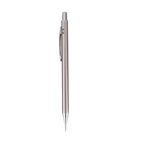 TRyYCB 0,3 0,5 0,7 0,9 mm Metall Automatischer Bleistift mit Radiergummi -HB -Blei Edelstahl Silber, das mit Bürokunstzubehör kompatibel ist, Zeichnung Schreibwaren(5pcs 0.9mm Set) von TRyYCB