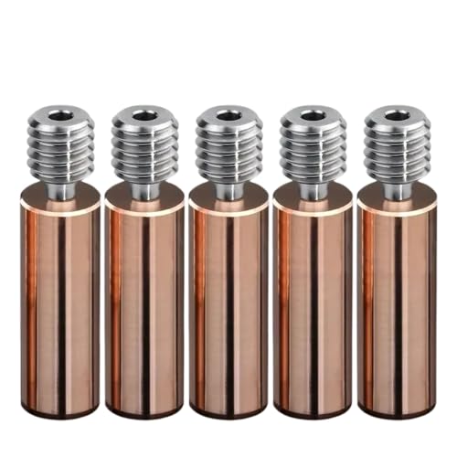 TRyYCB 1-5pcs bi-Metal hitzebreak Rachen Kompatibel mit cr10 Ender 3 v2 pro Ender 5 Upgrade Glatte Titankupfer mit 3D-Druckern kompatibel(2pcs) von TRyYCB
