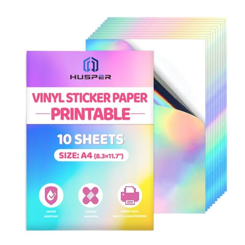 TRyYCB 10 Blätter a4 Größe Regenbogen Holographisches Papier 8.3x11,7 Zoll Selbstklebend wasserdichtes Tintenstrahldruck kompatibel TRyYCB 10 Blätter a4 Größe Regenbogen Holographisches Papier 8.3x11,7 Zoll Selbstklebend wasserdichtes Tintenstrahldruck kompatibel von TRyYCB