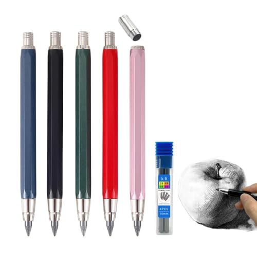 TRyYCB 5.6mm Metall -Automatikstift Kompatibel mit Kunstzeichnung Schreibwerkzeug mit 2B 4B 6B 8B Lead Core zum Skizzieren und Manga -Design(1pc Blue Pen) von TRyYCB